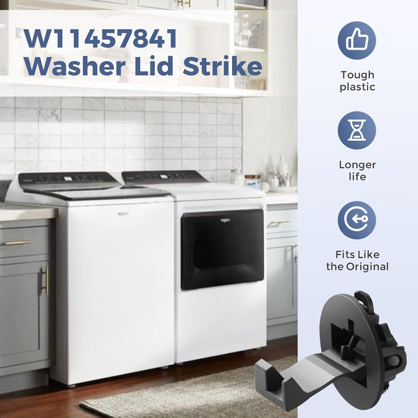 W11457841 Washer Lid Strike Compatible with Whirlpool Maytag, Washer Door Lock W11091027 4959179 AP6987306 PS16218028 EAP16218028