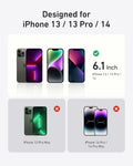 Anker 2 Pack for iPhone 13/13 Pro/14 Privacy Screen Protector, Anti-Spy HD Tempered-Glass Privacy Screen Protector, Easy Installation Exclusively