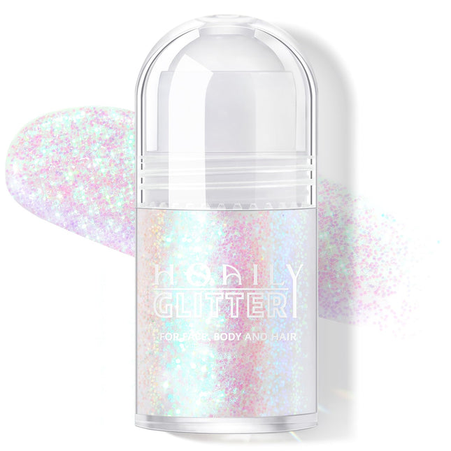 Roll-On Holographic Body Glitter Gel for Face Hair, Chameleon Color Changing Gli