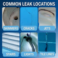 Leakmaster Pool Leak Detection Kit – 8 oz Blue Dye with Reusable Syringe – High-Visibility Leak Finder for Pools, Hot Tubs & Spas – 40+ Refills–
