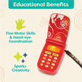 B. Toys- Hellophone- Red- Pretend Play Toy Cell Phone â Kids Play Phone with Light Sounds and Songs â Toddler Phone with Message Recorder- 18