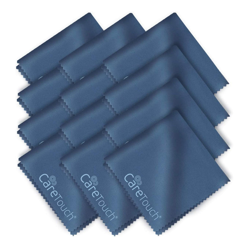 Care Touch Microfiber Glasses Cleaning Cloth 12 Pack (Navy) 12 Count Navy