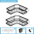 AKTECKE Corner Shower Caddy, 2 Pack Adhesive Shower Corner Organizer Shelves, No Drilling Stainless Steel Shower Storage Rack with