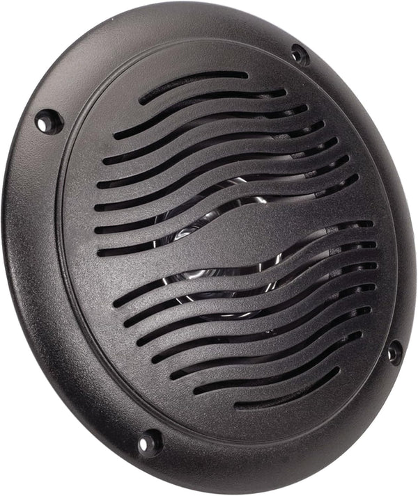 5-inch Water Resistant Outdoor Speakers, Dual Cone, 25W Peak Power, Marine and RV Compatible (Black)