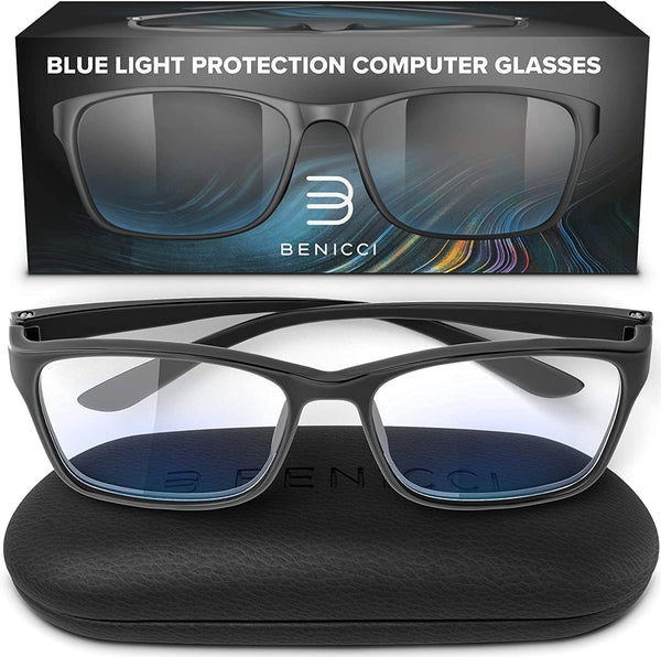 Stylish Blue Light Blocking Glasses for Women or Men - Ease Computer and Digital Eye Strain, Dry Eyes, Headaches and Blurry Vision - Instantly