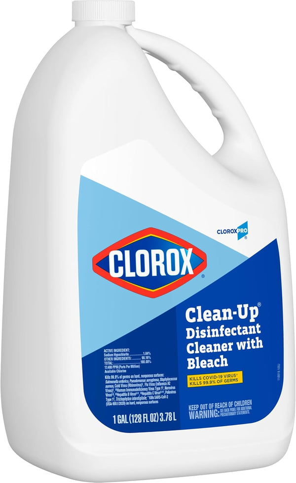 CloroxPro Clorox Clean-Up Disinfectant Cleaner with Bleach Refill, 128 Ounces (Package May Vary) 128 Fl Oz (Pack of 1)