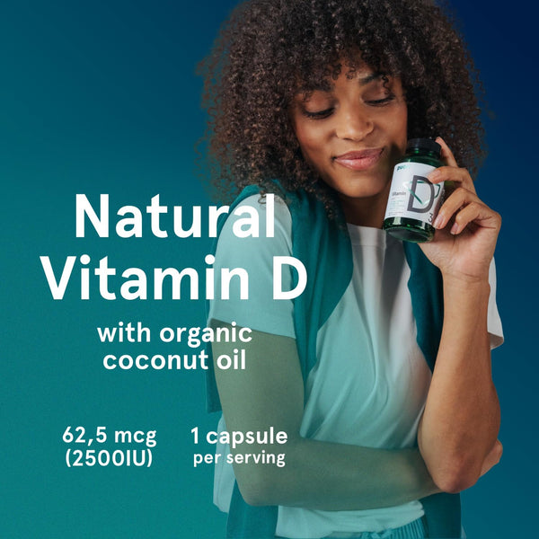 Puori Vitamin D3 with Organic Coconut Oil - 120 X 2500 IU - for Healthy Muscle Function, Bone Health, Immune Support and Calcium Uptake- Non-Gmo