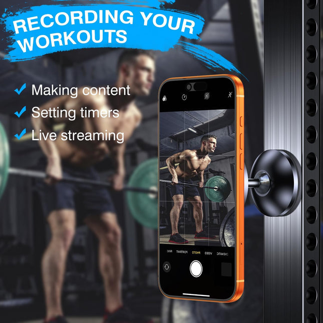 Gym Magnetic Phone Holder Mount for MagsafeãAll MetalãDual Magnetic Phone Holder for Gym Accessories Attach to Metal