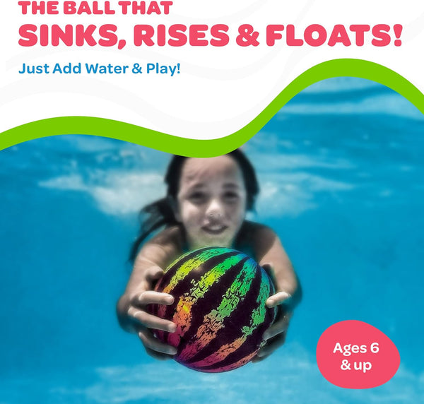 Watermelon Ball JR - Pool Toy for Underwater Games - Durable Ball for Pool Football, Basketball & Rugby - Perfect for Water Parties - Fun for