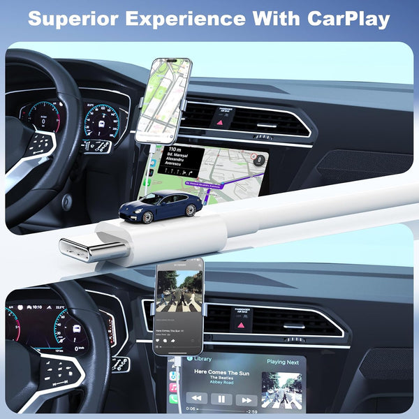 Car Carplay Cable for iPhone 17 Pro Max/Air/16/15 Pro Max/Plus/16e Cables,2Pack USB A to USB C for iPhone USB C Cord,USB C Cable for iPad Pro/iPad