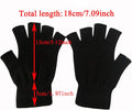 monochef Fingerless Gloves Half Finger Winter Warm Knit Thermal Working Running Biking Driving Typing Men Women Black Black 2 Pairs