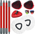 Spin Mop Head Replacement,Iron Spin Handle,Brush and Base Compatible with O Cedar Easywring 1 Tank System,Microfiber Mop Refills and 30-58" Handle
