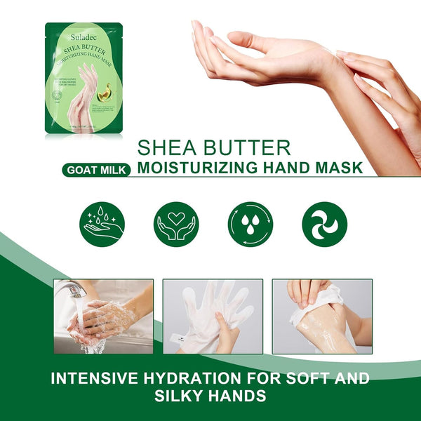 Moisturizing Hand Mask with Shea Butter and Goat Milk, Hydrating Hand Masks for Dry Cracked Hands, Dry Skin Moisturizer for Soft and Smooth Touch