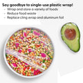 W&P Reusable Silicone Stretch Wrap, 1 Box with 3 Wraps (7x8, 10x11, 13x14), Oven, Dishwasher, Microwave & Freezer Safe, BPA Free Stretch Wrap Set
