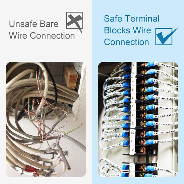 Terminal Block,2 Pack 2 Circuits 20-30A 200v-450v Dual Row Screw Terminals Strip +8 PCS Heat Shrink Wire Connectors 20 Amps 2 Circuits