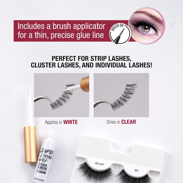 IÃ¢ÂÂ¢Envy Super Strong Hold Eyelash Adhesive, Waterproof, 48-Hour Long-Lasting Lash Glue, Latex-Free, Hypoallergenic, Quick-Drying with Brush-On