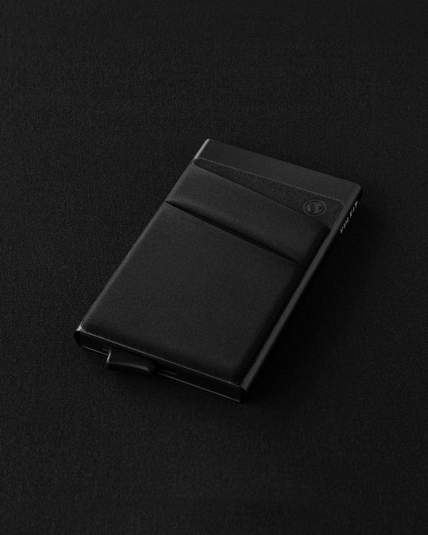 VULKIT Card Holder with Money Pocket Pop up Wallet RFID Blocking Slim Metal Bank Card Case Holds 5 Cards and Notes(Black)