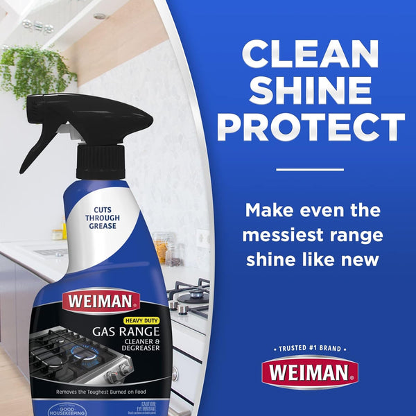 Weiman Gas Range Cleaner and Degreaser, Single, Lemon, 1 Count (Pack of 1)
