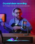Gaming Microphone, USB PC Mic for Podcasts Videos, Streaming, Condenser Mic with Quick Mute, Tripod Stand, Pop Filter, RGB Indicator, Shock Mount,