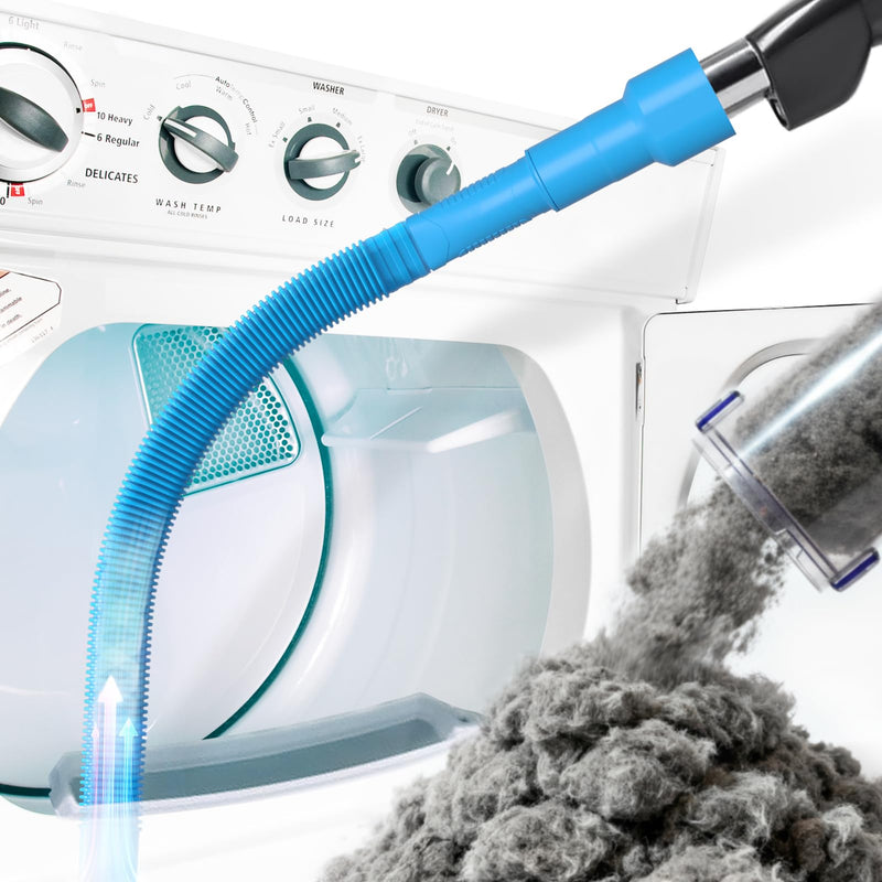 Holikme Dryer Vent Cleaner Kit Dryer Lint Vacuum Attachment Brush, Lint Remover, Dryer Vent Vacuum Hose Replacement Parts, Blue