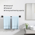MKO Towel Bar for Bathroom, 24" Hand Towel Holder with Metal, Black Towel Rack Hanger Sturdy Wall Mounted for Kitchen Home Essentials, 2 Pack