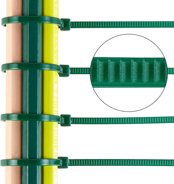 ZZRanYe 6 inch 3mm Dark Green Nylon Garden Cable Zip Ties Self Locking Cable Ties Twist Ties, Multi-Purpose Cable Tie (100 Pcs)