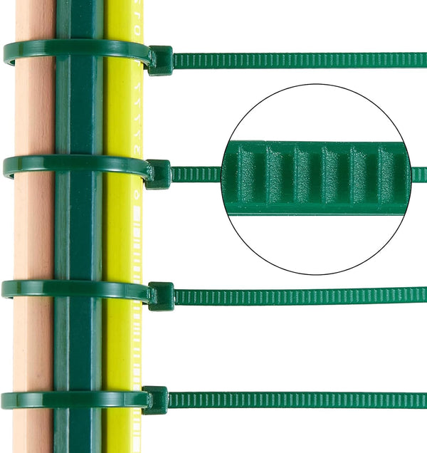 4 inch 3mm Dark Green Nylon Garden Cable Zip Ties Self Locking Cable Ties Twist Ties, Multi-Purpose Cable Tie(100 Pcs) 4 in x 0.118 in