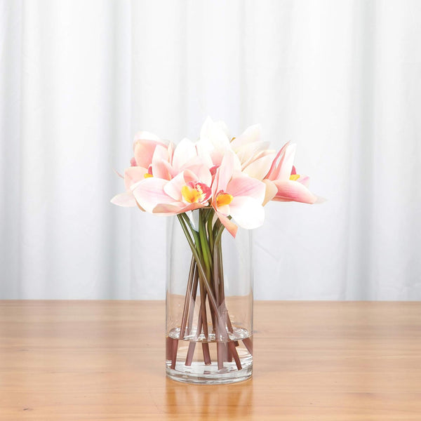 WGV Quality Thick Cylinder Vase, Width 6", Height 8", Clear Glass Container Terrarium Candle Holder for Wedding Centerpiece, Event, Home Decor, 1
