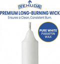Yehuda 3 Hour White Shabbos Candles (72 Count)