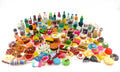 Miniature Food Drink Bottles Pretend Play Kitchen Game Party Toys (10 Bottles + 10 Foods（Random）)