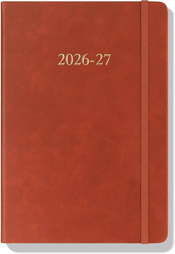 Wykeham'S Executive 2025-26 Daily Journal Planner – Customization Available – Mid-Year Academic Diary (Brown, 8.5"×5.5")