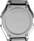 Timex Men's Classic Digital 34mm Watch Stainless Steel/Digital Silver/Silver-Tone