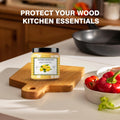 Premium Cutting Board Finish Wax - Natural Beeswax and Carnauba Wax - Improved with Lemon & Orange Oils - Beeswax Wood Polish - for Wood Butcher