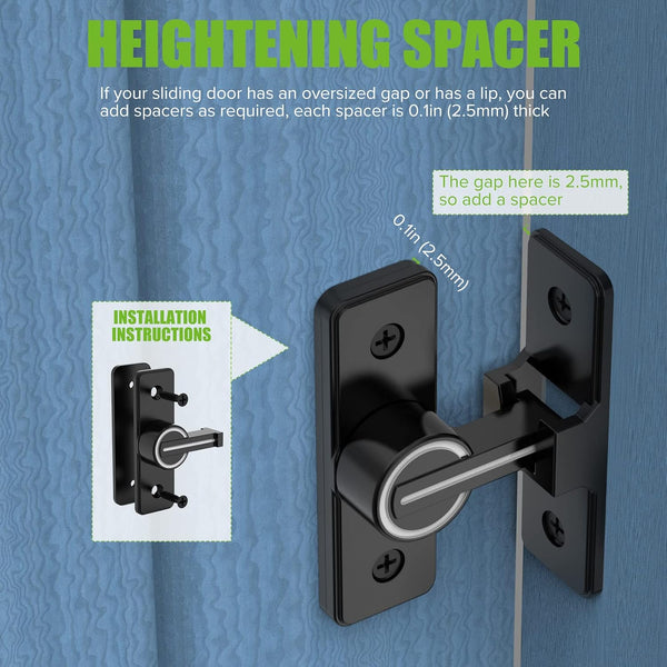 Barn Door Lock Hardware, 90 Degree Heavy Duty Gate Latches Flip Latch Safety Door Bolt Latch Lock, Barn Sliding Door Latch Lock Suitable for