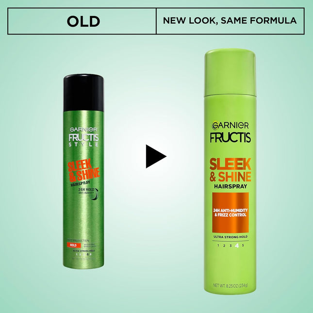 Garnier Fructis Style Sleek and Shine Anti-Humidity Hairspray, Ultra Strong Hold
