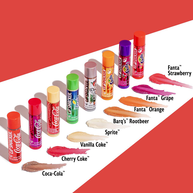 Lip Smacker Coca-Cola Flavored Balm, 8 Count, Flavors Coke, Cherry Vanilla Sprit