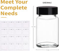 Glxgow 16 Pack 2 oz Glass Shot Bottles with Black Lids & Labels, Wide Mouth 60 ml Small Glass Bottles for Ginger, Leakproof Travel Mini Clear Jars