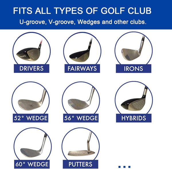 Bulex Golf Club Groove Sharpener, Re-Grooving Tool and Cleaner for Wedges & Irons - Generate Optimal Backspin - Suitable for U & V-Grooves Blue