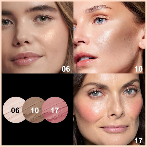 FOCALLURE 3 Pcs Cream Contour Sticks,Shades with Highlighter & Bronzer & Blush,Non-greasy Long-wear Face Contouring Pen,Easy to Sculpt the Face