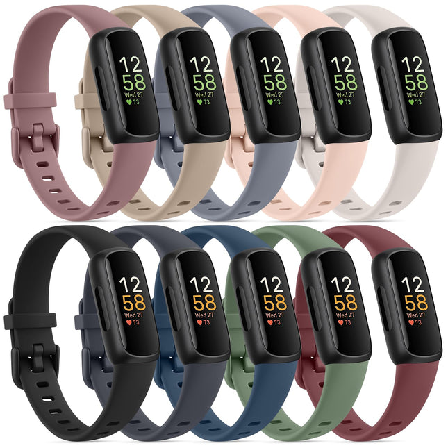 10 Pack Fitbit Inspire 3 Bands - Soft Silicone Adjustable Sport Replacement Straps for Women & Men 10 Pack A