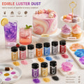 Edible Glitter for Drinks and Cakes, 12 Colors x 5g Food Grade Shimmer Luster Dust Edible Set, Food Glitter for Drinks Cookies Chocolate 12colors