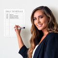 Dry Erase Daily Schedule Planner Sticker Decal by Glassboard Studio | Removable & Reusable | Magnetic Fine-Tip Marker Included (9 x 12 inches,