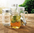 Glaver's Mason Jar 16 Oz. Glass Mugs with Handle and Lid Set Of 4 - Home Essentials & Beyond - Old Fashioned Drinking Glass Bottles Original Mason