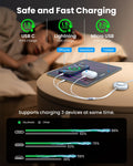 100W Multi USB Charging Cable, 6-in-1 Retractable USB C/Lightning/Micro Multi Charger Cords for iPhones, iPads, MacBook, Tablets, Galaxy, Note &