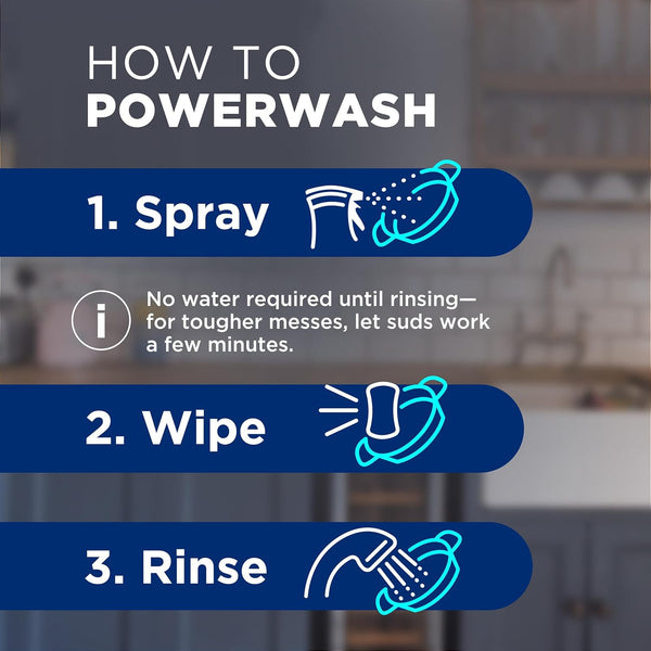 Dawn Powerwash Spray, Dish Soap, Dishwashing Liquid, Cleaning Supplies, Fresh, 1 Starter Kit + 1 Refill, 32 Fl Oz Fresh 32 Fl Oz (Pack of 1)