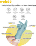 LANON Protection wahoo Skin-Friendly Dishwashing Cleaning Gloves, Dishwashing Kitchen Gloves with Cotton Flocked Liner, Non-Slip, Surf Spray,