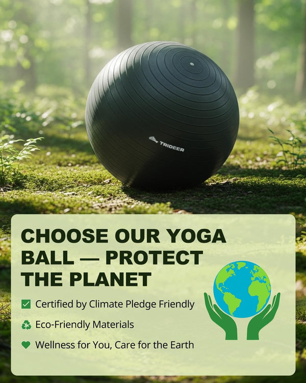 Trideer Extra Thick Yoga Ball Exercise Ball, 5 Sizes Gym Ball, Heavy Duty Ball Chair for Balance, Stability, Pregnancy, Quick Pump Included
