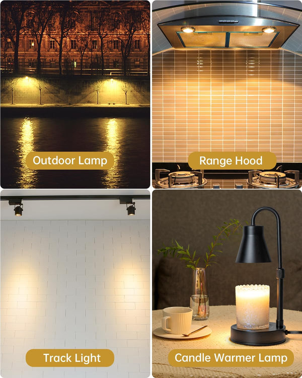 Elenhome 120v 50W GU10 Bulb for Candle Warmer Lamp, 2pcs gu10+c Dimmable 2800K Warm White Halogen Light Bulbs 2 pin, Wax Burner Light Bulb, Full