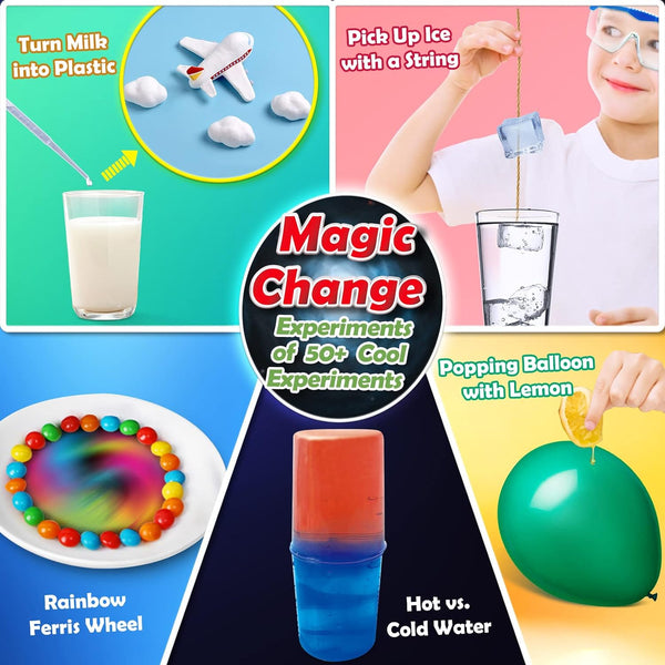 UNGLINGA 50+ Science Lab Experiments Kit for Kids, STEM Activities science kits with 50+ experiments