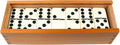 Double Six Dominos - 28-Piece Ivory Dominos Set for Adults and Kids - Classic Number Table Games Game for Family with Wooden Storage Case by Hey